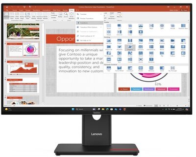 Lenovo ThinkVision T27-40 Monitor (64A5MAT6EU) - 27" FHD, 1000:1, 300cd/m2, 4ms, HDMI, DisplayPort, VESA, 3 év garancia, Fekete színben