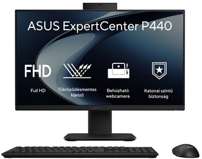 Asus AIO ExpertCenter P440VAK-BPC5000 - 23,8" FHD Intel Core i7-13620H, 1TB SSD , 16GB , DOS - Fekete All in One Pc