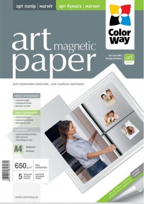 ColorWay Fotópapír ART series, hűtőmágnes (matt), 650 g , A4, 5 lap