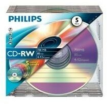 Philips CD-RW Újraírható CD lemez BOX