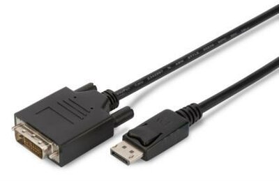 Assmann DisplayPort M - DVI-D M Adapterkábel Fekete 2m