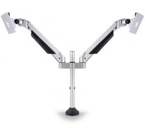 Multibrackets Gaslift asztali rögzítő LCD/PLAZMA/LED dupla karos konzol ezüst színű, Vesa 75x75 100x100