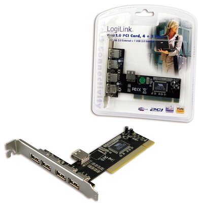 Logilink PCI interfész kártya 4+1x USB 2.0