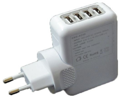 Proda 4 portos Hálózati USB Töltő (5V / 2100mA)