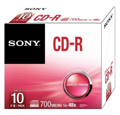 SONY CD lemez 10 X 700MB CDR - SLIM TOK