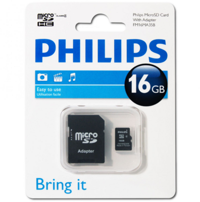 Philips 16GB microSDHC CL10 memóriakártya +Adapter