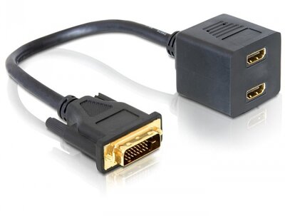Delock 65069 DVI 25 apa - 2x HDMI anya adapter
