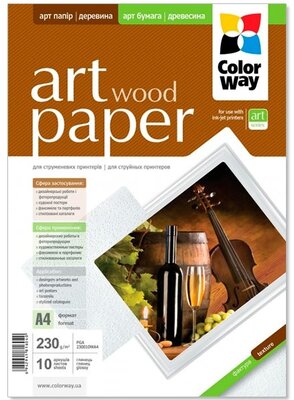 ColorWay Photo paper Inkjet paper ART glossy wood 230g/m A4 10 sheet