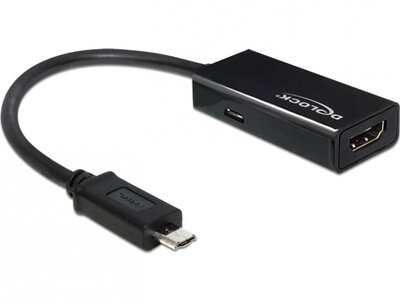 Delock MHL apa (Samsung S III) > High Speed HDMI anya + USB micro-B anya adapter