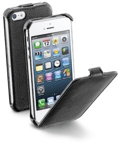 Cellularline Tok, mobiltelefonhoz, eco-bőr, nyitható, iPhone 5, fekete