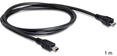 Delock Cable USB 2.0 micro-B male > USB mini male 1 m