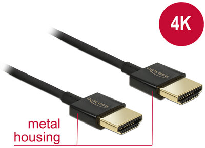 Delock HDMI M - HDMI M Adapterkábel (4k Ethernet 3D) 4,5m Fekete
