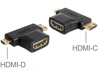 Delock 65446 HDMI-A anya > HDMI-C + HDMI-D apa adapter