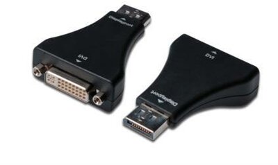 Assmann DisplayPort M - DVI-I F Adapter fekete