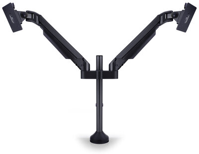 Multibrackets Gaslift asztali rögzítő, dupla karos konzol 15-32", Vesa 75x75 100x100 mm fekete