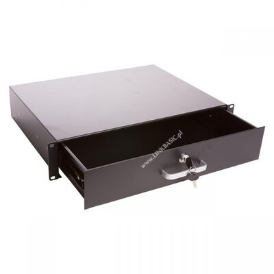 Linkbasic drawer 2U, zárható, 19" rackbe