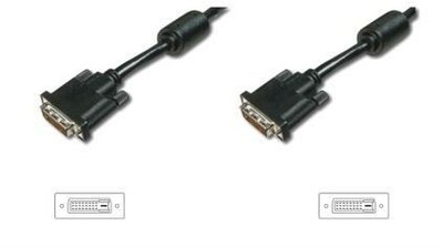 Assmann DVI-D - DVI-D Csatlakozókábel Fekete 5m