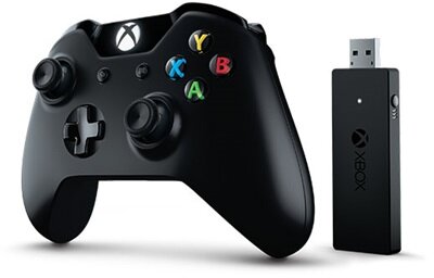 MS Játékvezérlő Xbox One Vezeték nélküli controller fekete + Vezeték nélküli adapter Windows 10-hez
