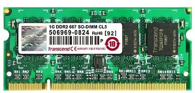 Transcend DDR2 1GB 667MHz Jetram SO-DIMM memória