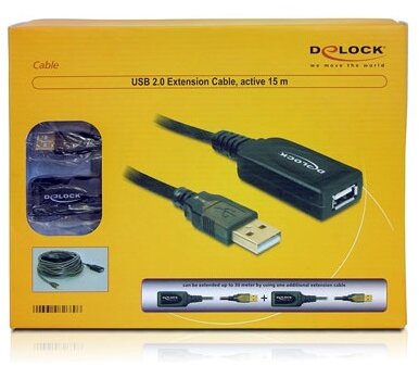 Delock Cable USB 2.0 Extension, active 15m