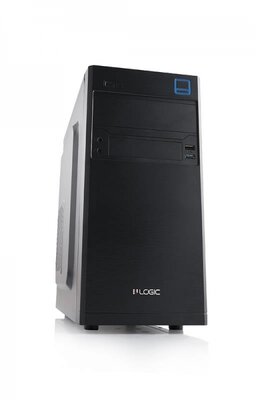 Logic M4 MiniTower PC ház - Fekete + Logic 400W ATX PFC