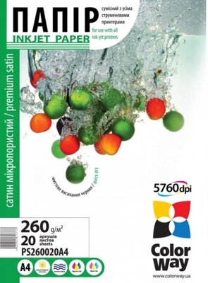 ColorWay Fotópapír , selyemfényű 260g, A4, 20 lap