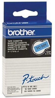 Brother Festékszalag TC501 P-Touch, 12mm kék alapon fekete