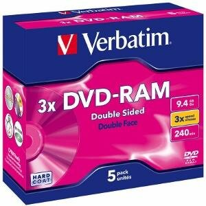 Verbatim 43493 DVD-RAM lemez 9.4GB BOX 5 db-os