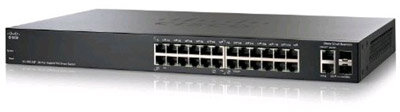 Cisco SF200-24 24 LAN 10/100Mbps, 2 miniGBIC Smart menedzselhető rack switch