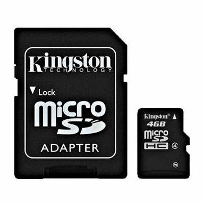 Kingston 4GB microSDHC Card Class 4 + Adapter