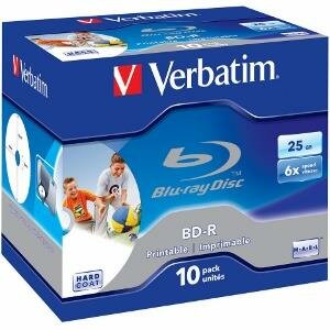 Verbatim 43713 BD-R SL Nyomtatható Blu-Ray lemez Normál tok Box 10db