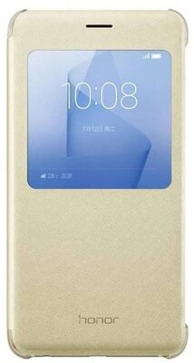 Huawei Honor 8 View Cover gyári ablakos flip tok Arany