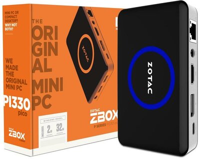 Zotac ZBOX Pico PI330 Mini PC - Fekete/Ezüst (Win10 Home)