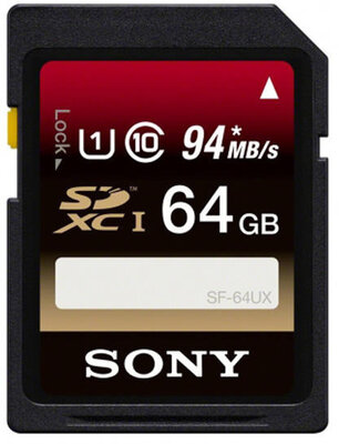 Sony SDHC 64GB CLASS 10 Memóriakártya , 94 Mb/s, 5 év garancia SF64UX2