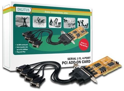 Digitus 32-bites PCI kártya, 4 x soros port (COM)
