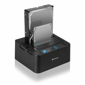Sharkoon QuickPort Duo USB3.0 V2 - HDD Dokkoló (2x 2,5"-3,5" SataHDD; USB3.0 csatlakozó; fekete)