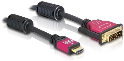 Delock HDMI - DVI átalakító kábel, 5.0m, apa/apa