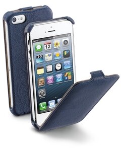 Cellularline Tok, mobiltelefonhoz, eco-bőr, nyitható, iPhone 5, kék
