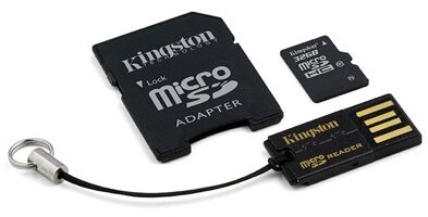 Kingston 32Gb micro SDHC Card + Adapter + USB Reader