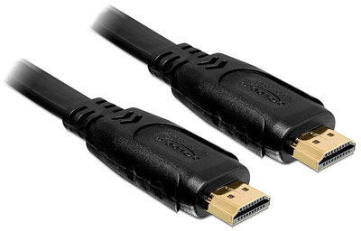 Delock Cable High Speed HDMI with Ethernet - A male / male flat 5.0m