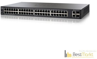Cisco SG200-50P 48 LAN 10/100/1000Mbps, 2 miniGBIC Smart menedzselhető PoE switch