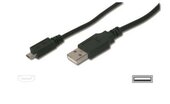 Assmann USB 2.0 microUSB-B összekötő kábel 1.8m - Fekete