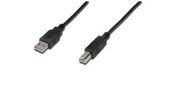 Assmann USB-A M - USB-B M Adapterkábel 3m - Fekete