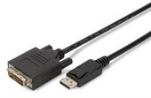 Assmann DisplayPort M - DVI-D M Adapterkábel Fekete 3m