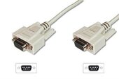 Assmann D-Sub(9) F - D-Sub(9) F Csatlakozókábel 2m Bézs