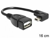 Delock USB mini B <->  USB A M/F OTG kábel 0.16m