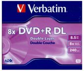 Verbatim DVD+R 8,5 GB, 8x, kétrétegű lemez "Double Layer", normál tokban