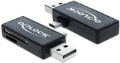 Delock 91731 Micro USB OTG-kártyaolvasó USB A-csatlakozódugóval - Fekete