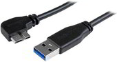 Startech USB3AU2MLS Micro USB 3.0 - Micro USB "L" Slim adat/töltőkábel 2m - Fekete