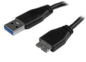 Startech USB3AUB3MS Micro USB 3.0 - USB 3.0 A Slim adatkábel 3m - Fekete